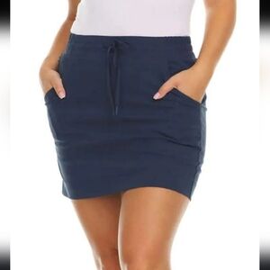 NWOT Pacific Trail Blue Skort Women's Small Stretch Skirt With Shorts